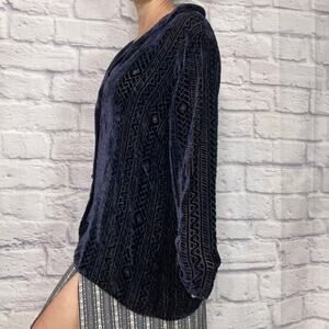 Jan Lindsey silk blend burnout blouse/shacket